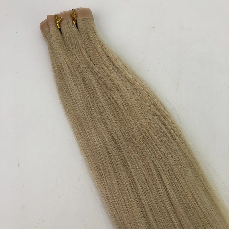 New Arrivals 100% russia hair invisible skin flat weft with hole seamless hair extensions  HJ 037